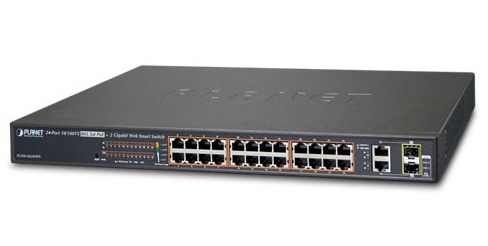 Planet FGSW-2624HPS - Switch 24xPoE + 2xTP/SFP - Przeczniki sieciowe