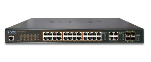 Planet GS-4210-24PL4C - Switch 24x10/100/1000T PoE + 4xTP/SFP - Przeczniki sieciowe